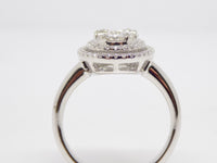 18ct White Gold Double Halo Diamond Cluster Engagement Ring 0.80ct 8802128