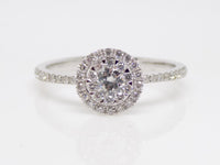 18ct White Gold Diamond Halo/Shoulders Cluster Engagement Ring 0.50ct SKU 8802003
