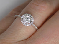 18ct White Gold Diamond Halo/Shoulders Cluster Engagement Ring 0.50ct SKU 8802003