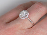 18ct White Gold Diamond Halo Cluster Engagement Ring 0.50ct SKU 8802010