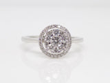 18ct White Gold Diamond Halo Cluster Engagement Ring 0.50ct SKU 8802010