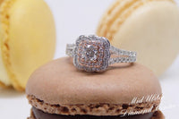 18ct White Gold and Rose Gold Accentuated Round Brilliant Diamond Engagement Ring 1.00ct SKU 6307084