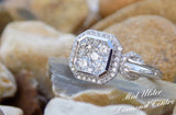 18ct White Gold Diamond Halo Cluster Engagement Ring 0.85ct SKU 8802085