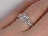 18ct White Gold Baguette and Round Diamonds Cluster Engagement Ring 0.90ct SKU 8802018