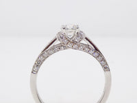 18ct White Gold Round Brilliant Diamond With 3D Diamonds On Shank Engagement Ring 0.94ct SKU 8802086