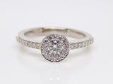 18ct White Gold Round Brilliant Natural Diamonds and Diamond Shoulders Halo Engagement Ring 0.49ct SKU 8802082