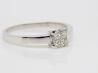 18ct White Gold 4 Princess Cut Diamonds Engagement Ring 0.20ct SKU 8801010