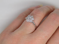 18ct White Gold 7 Round Brilliant Diamond Flower Cluster Engagement Ring 0.75ct SKU 8803143