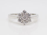 18ct White Gold Round Brilliant Diamonds Flower Cluster Engagement Ring 0.50ct SKU 8803141