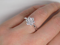 18ct White Gold Round Brilliant Diamond Flower Cluster Engagement Ring 0.75ct SKU 8803142
