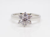 18ct White Gold Round Brilliant Flower Diamond Cluster Engagement Ring 0.50ct SKU 8803048