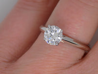 Platinum Round Brilliant Solitaire Diamond Engagement Ring 1.02ct SKU 6401010