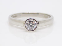 Platinum Round Brilliant Rubover Diamond Engagement Ring 0.33ct SKU 8803103