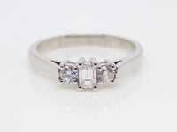 Platinum Emerald Cut Centre Diamond Round Brilliant Diamond Sides Engagement Ring 0.33ct SKU 8803135