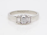 Platinum White Gold 3 Emerald Cut Diamonds Engagement Ring 0.50ct SKU 8803017