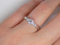 Platinum Round Brilliant Centre Diamond Pear Diamond Outer 3 Stone Engagement Ring 0.65ct SKU 8803140