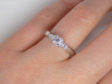 Platinum Round Brilliant Centre Diamond Pear Diamond Outer 3 Stone Engagement Ring 0.65ct SKU 8803140