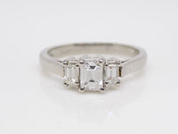 Platinum Emerald Cut Diamonds 3 Stone Engagement Ring 0.75ct SKU 8803111