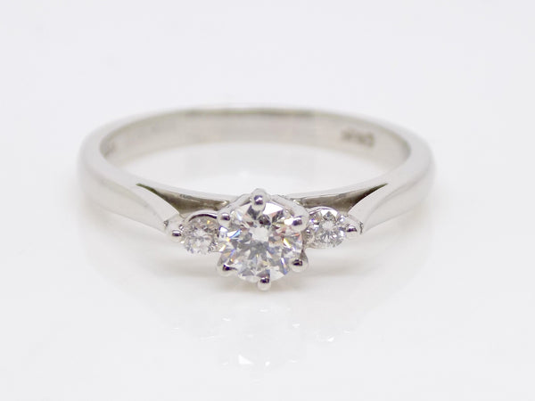 Platinum 3 Round Brilliant Diamonds Engagement Ring 0.33ct SKU 8803137