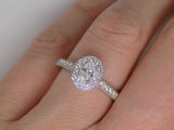Platinum Oval Cut Diamond Diamond Halo/Shoulders Engagement Ring 0.62ct SKU 8802099
