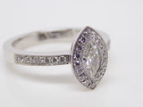 Platinum Marquise Diamond Halo Diamond Shoulders Engagement Ring 0.58ct SKU 8802090