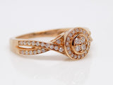 9ct Rose Gold Round Brilliant Diamonds Fancy Weave Shoulders Engagement Ring 0.25ct SKU 8802124
