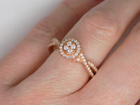 9ct Rose Gold Round Brilliant Diamonds Fancy Weave Shoulders Engagement Ring 0.25ct SKU 8802124