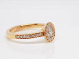 18ct Rose Gold Oval Cut Diamond Halo Diamond Shoulder Engagement Ring 0.50ct SKU 8802120