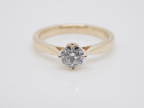 9ct Yellow Gold Round Brilliant Lab Grown Diamond Solitaire Engagement Ring 0.50ct SKU 7707003
