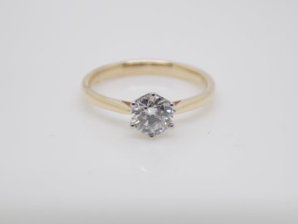 9ct Yellow Gold Round Brilliant Lab Grown Diamond Solitaire Engagement Ring 0.50ct  SKU 7707015