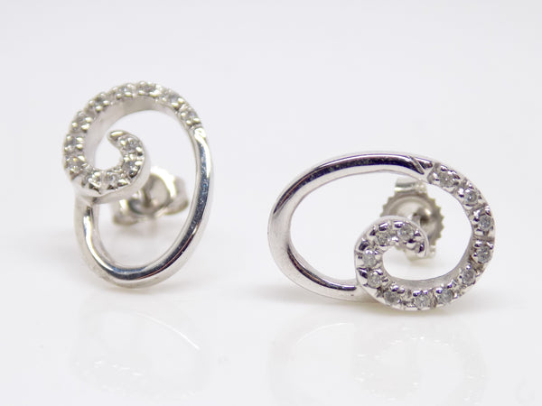9ct White Gold Diamond Earrings 0.06ct SKU 8502013