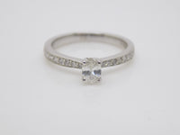 18ct white gold Oval solitaire on Diamond Shoulders Engagement ring 0.50ct SKU 8802009