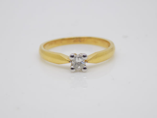18ct Yellow Gold Princess Cut Diamond Solitaire 0.20ct Engagement Ring SKU 8803085
