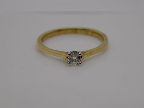9ct Yellow Gold round brilliant 0.15ct Diamond Solitaire Ring SKU 8803095