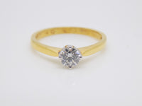 18ct Yellow Gold Round Brilliant Diamond Solitaire Engagement Ring 0.40ct SKU 8803158