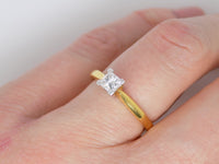 18ct Yellow Gold Princess Cut Diamond Solitaire Engagement Ring 0.33ct SKU 8803163