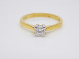 18ct Yellow Gold Princess Cut Diamond Solitaire Engagement Ring 0.33ct SKU 8803163