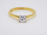 18ct Yellow Gold Princess Cut Diamond Solitaire Engagement Ring 0.40ct SKU 8803164