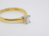 18ct Yellow Gold Emerald Cut Diamond Solitaire Engagement Ring 0.33ct SKU 8803168