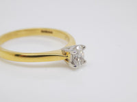 18ct Yellow Gold Oval Cut Diamond Solitaire Engagement Ring 0.33ct SKU 8803169