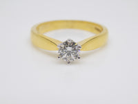 18ct Yellow Gold Round Brilliant Diamond Solitaire Engagement Ring 0.50ct SKU 8803170