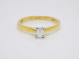 18ct Yellow Gold Emerald Cut Diamond Solitaire Engagement Ring 0.25ct SKU 8803171