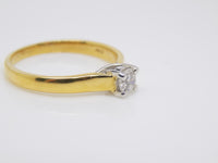 18ct Yellow Gold Round Brilliant Diamond Solitaire Engagement Ring 0.25ct SKU 8803173
