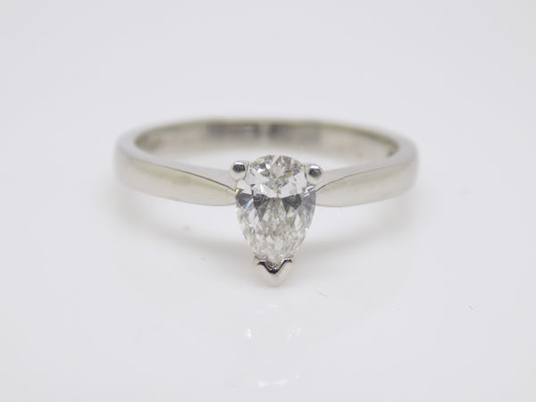 Platinum Pear Cut Diamond Solitaire Engagement Ring 0.50ct SKU 8803183