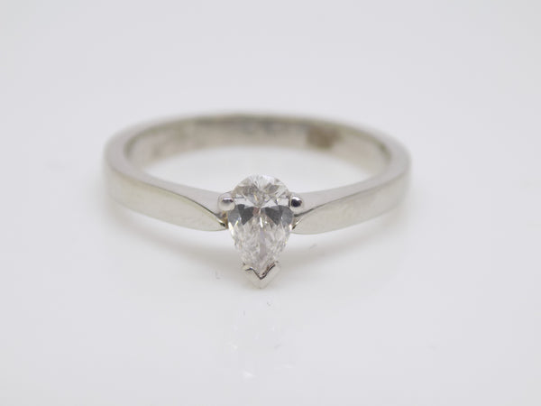 Platinum Pear Cut Diamond Solitaire Engagement Ring 0.33ct SKU 8803185