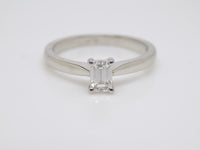 Platinum Emerald Cut Diamond Solitaire Engagement Ring 0.40ct SKU 8803189
