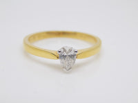 18ct Yellow Gold Pear Cut Diamond Solitaire Engagement Ring 0.33ct SKU 8803191