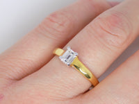 18ct Yellow Gold Emerald Cut Diamond Solitaire Engagement Ring 0.40ct SKU 8803192
