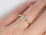 9ct Yellow Gold Diamond Halo Cluster Engagement Ring 0.10ct SKU 8802116