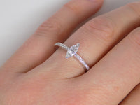 18ct White Gold Marquise Diamond Shoulder Engagement Ring 0.41ct SKU 8802016